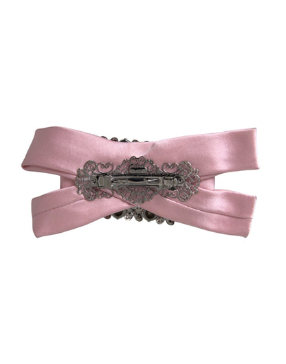 Брошка Dolce &amp; Gabbana Pink Satin Crystal Ювелірна брошка для волосся