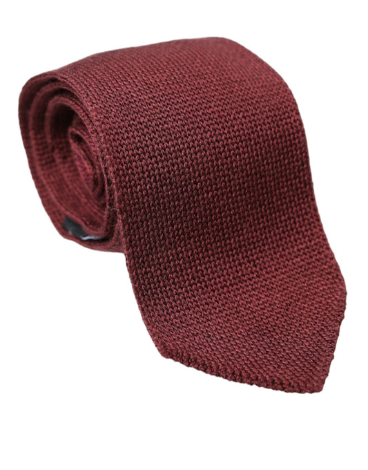 Класична чоловіча краватка Dolce &amp; Gabbana Bordeaux із 100% шовку з візерунком