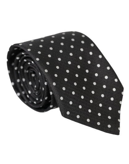 Маска для обличчя Dolce &amp; Gabbana Black White Polka Dots 100% Silk Neckie Face Mask