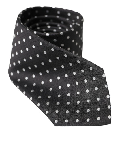 Маска для обличчя Dolce &amp; Gabbana Black White Polka Dots 100% Silk Neckie Face Mask