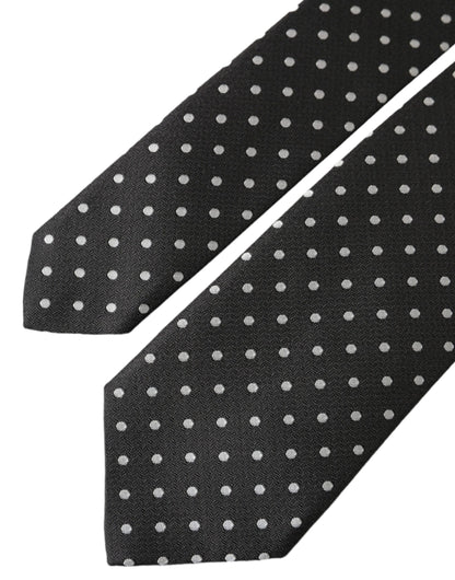 Маска для обличчя Dolce &amp; Gabbana Black White Polka Dots 100% Silk Neckie Face Mask