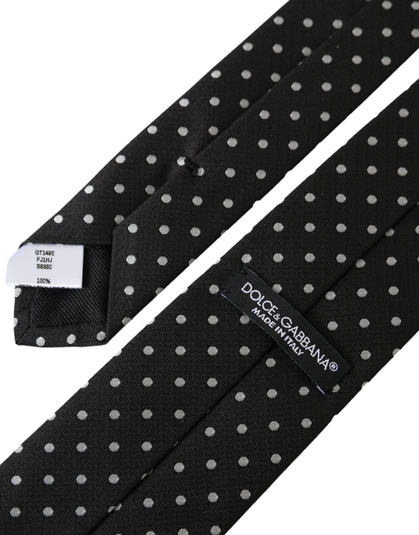Маска для обличчя Dolce &amp; Gabbana Black White Polka Dots 100% Silk Neckie Face Mask