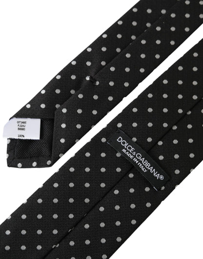 Маска для обличчя Dolce &amp; Gabbana Black White Polka Dots 100% Silk Neckie Face Mask