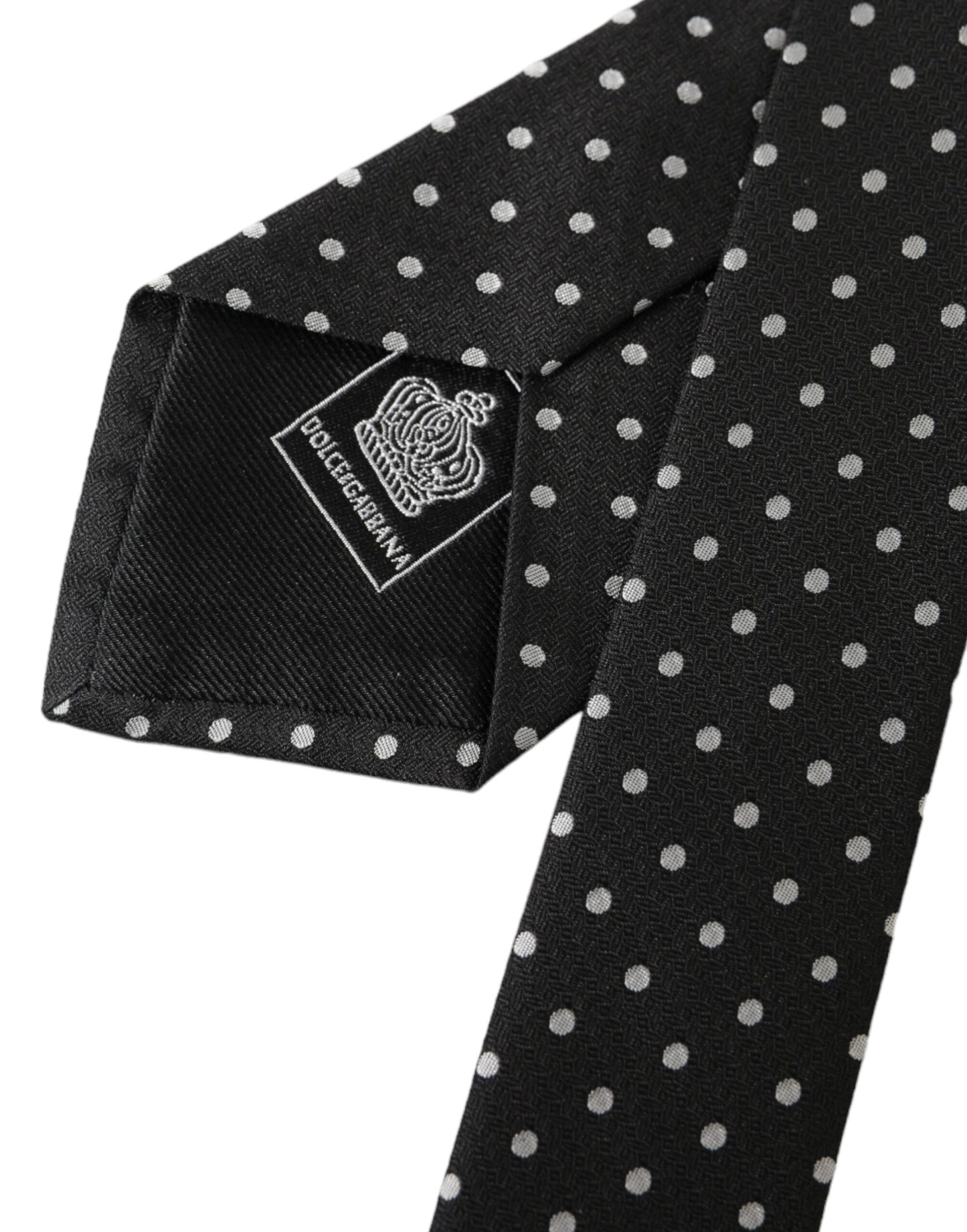 Маска для обличчя Dolce &amp; Gabbana Black White Polka Dots 100% Silk Neckie Face Mask