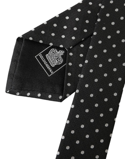 Маска для обличчя Dolce &amp; Gabbana Black White Polka Dots 100% Silk Neckie Face Mask