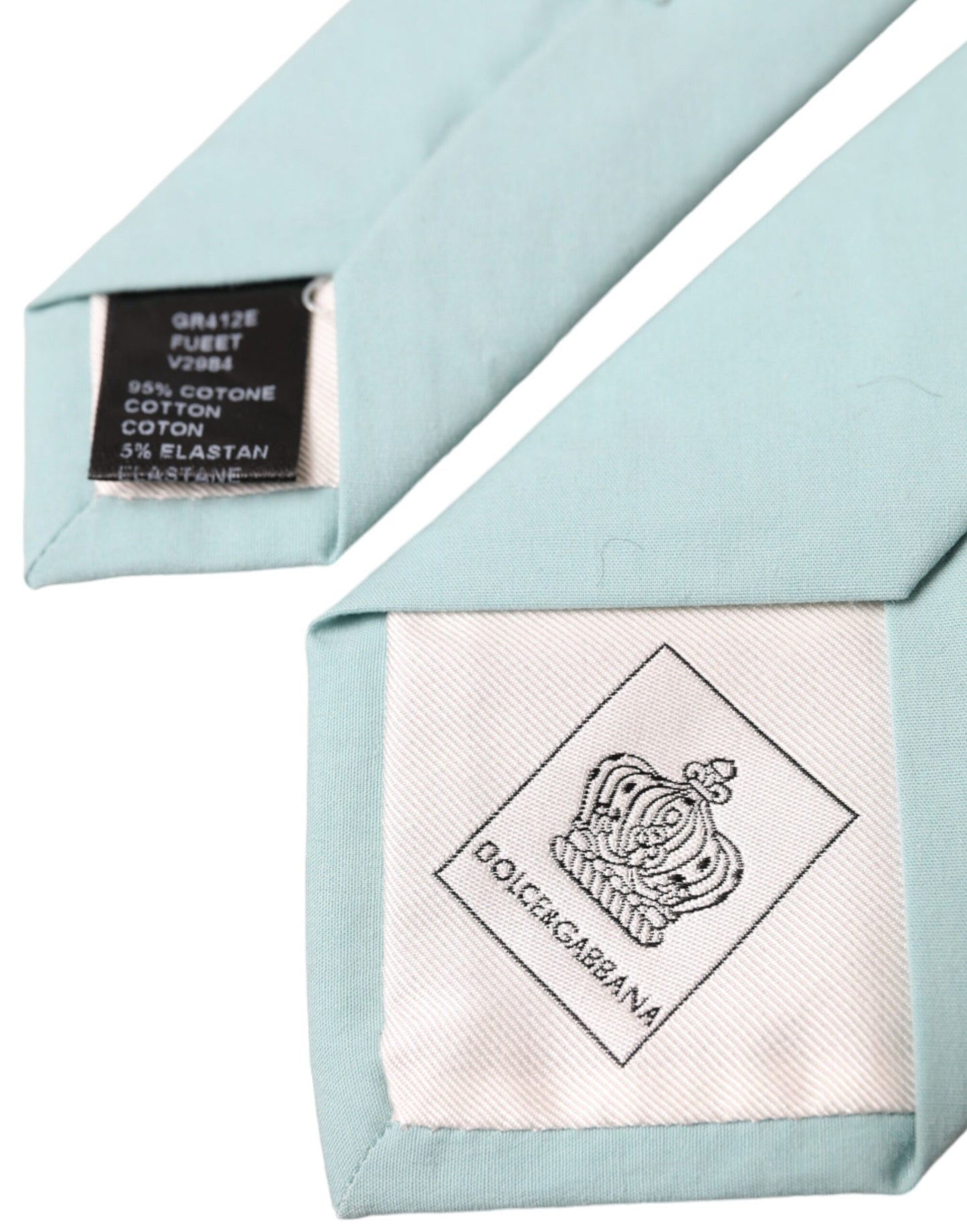 Бавовняна регульована краватка Dolce &amp; Gabbana Mint Green