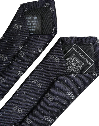 Dolce &amp; Gabbana Blue DG Logo 100% шовкова регульована краватка