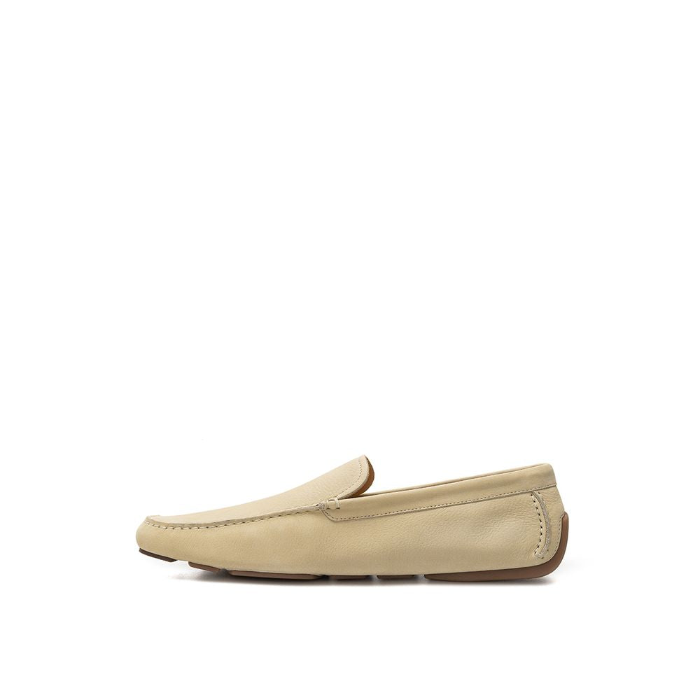 Бежеві шкіряні мокасини Bally