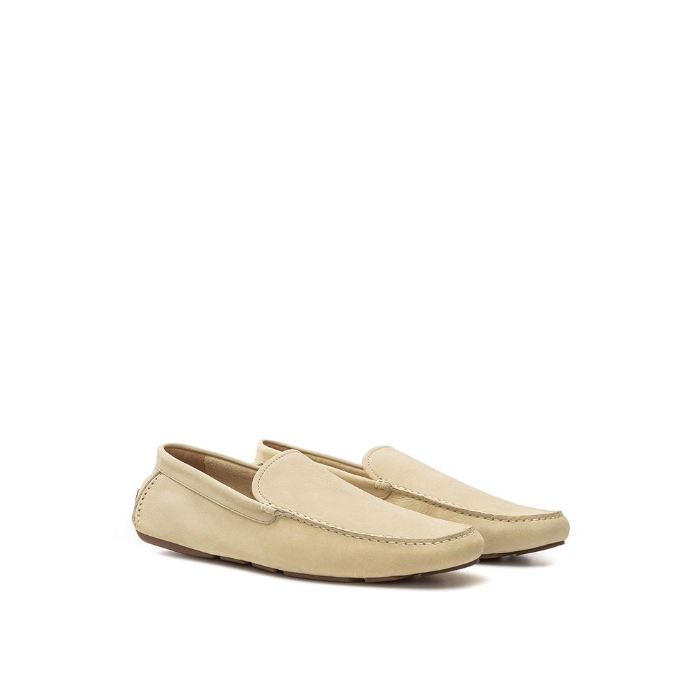Бежеві шкіряні мокасини Bally