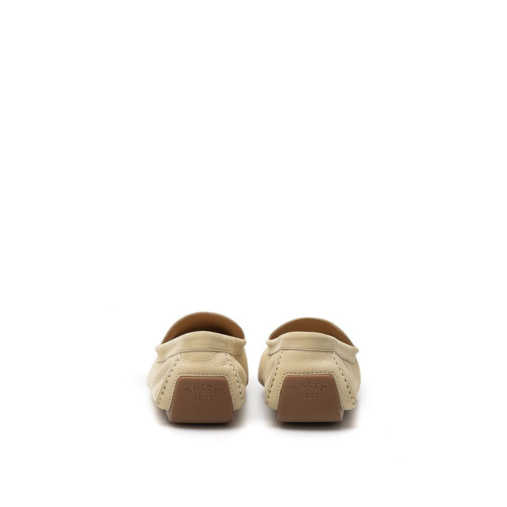 Бежеві шкіряні мокасини Bally