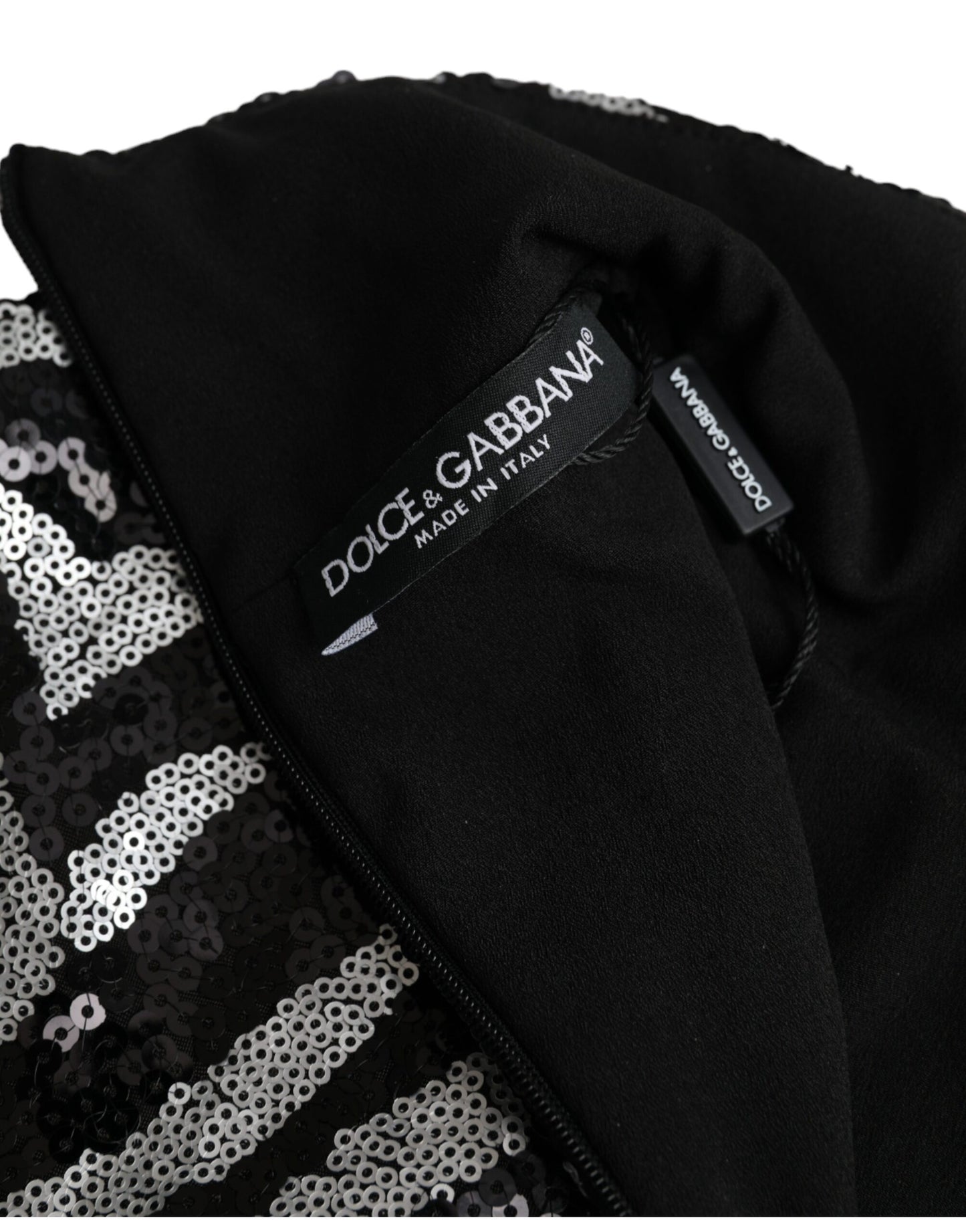 Чорний сріблястий поліестеровий светр Dolce &amp; Gabbana з блискітками