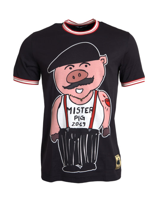 Футболка Dolce &amp; Gabbana Black Cotton 2019 Year of the Pig
