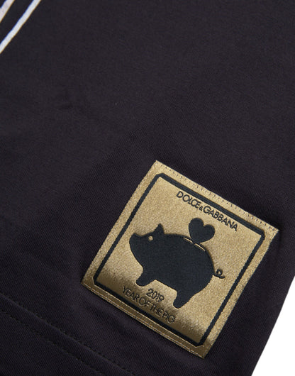 Футболка Dolce &amp; Gabbana Black Cotton 2019 Year of the Pig