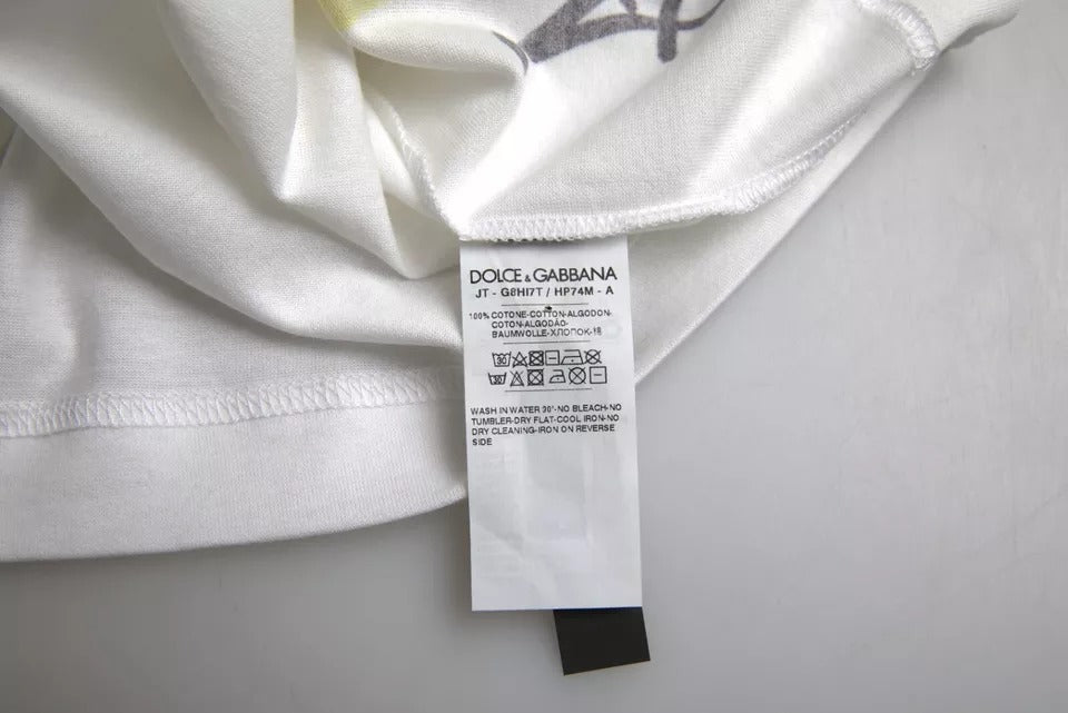 Біла бавовняна футболка Dolce &amp; Gabbana з короткими рукавами з графічним малюнком