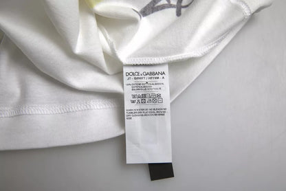 Біла бавовняна футболка Dolce &amp; Gabbana з короткими рукавами з графічним малюнком