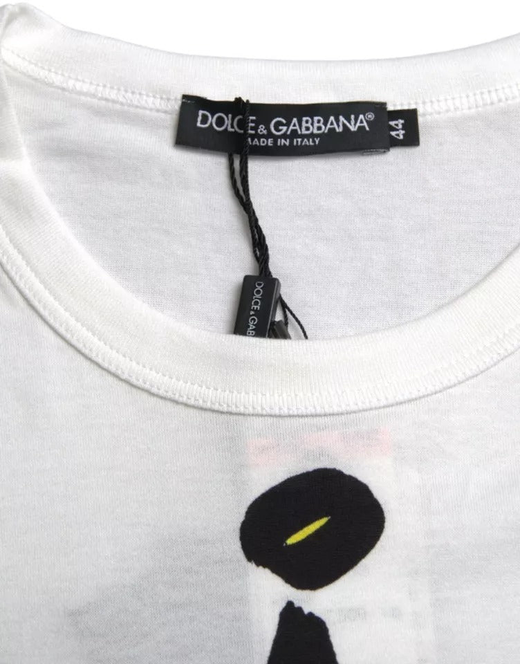 Біла бавовняна футболка Dolce &amp; Gabbana з короткими рукавами з графічним малюнком