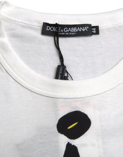 Біла бавовняна футболка Dolce &amp; Gabbana з короткими рукавами з графічним малюнком