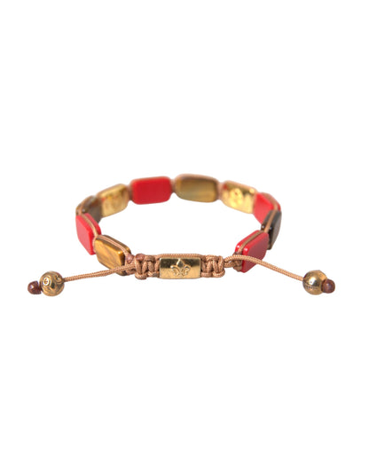 Срібний чоловічий браслет Nialaya CZ Tiger Eye Red Coral 925