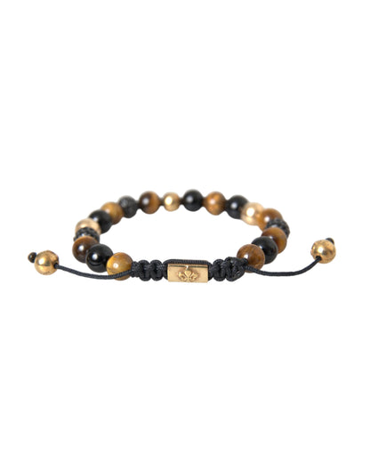 Чоловічий браслет Nialaya CZ Ball Tiger Eye Stone з мідного бісеру