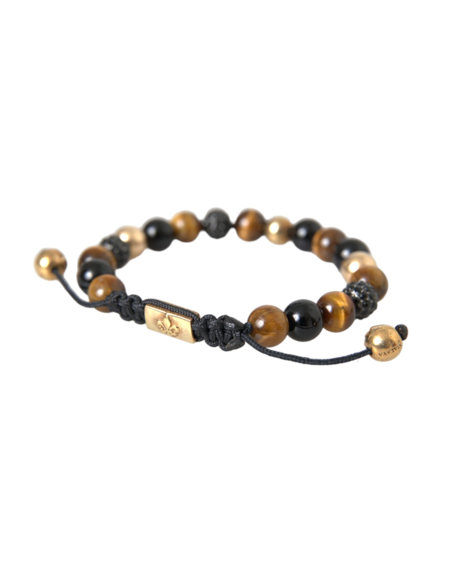 Чоловічий браслет Nialaya CZ Ball Tiger Eye Stone з мідного бісеру