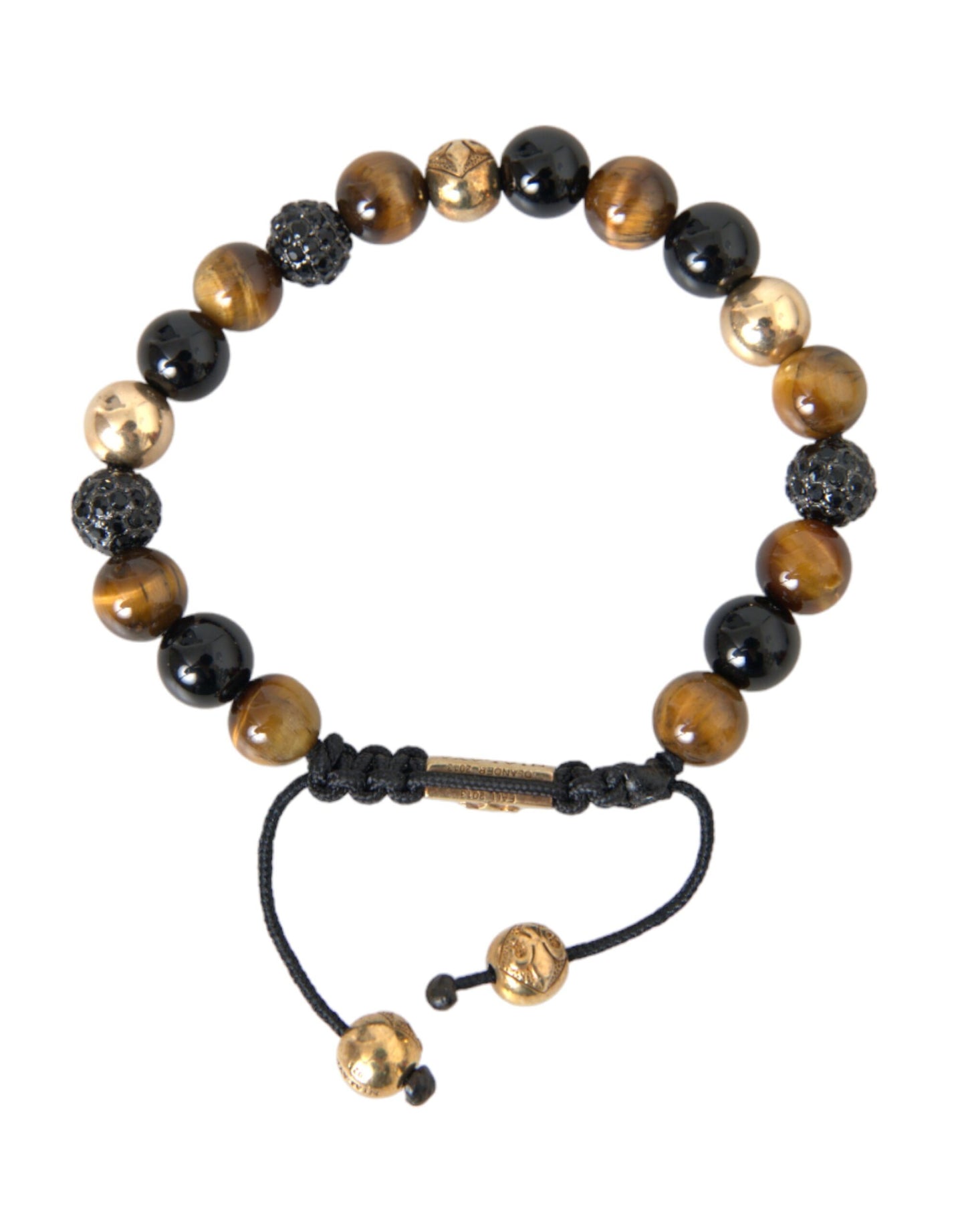 Чоловічий браслет Nialaya CZ Ball Tiger Eye Stone з мідного бісеру