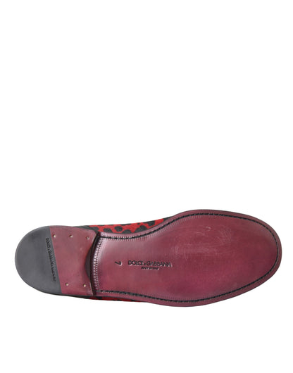 Офіційне чоловіче взуття Dolce &amp; Gabbana Red Black Leopard DG