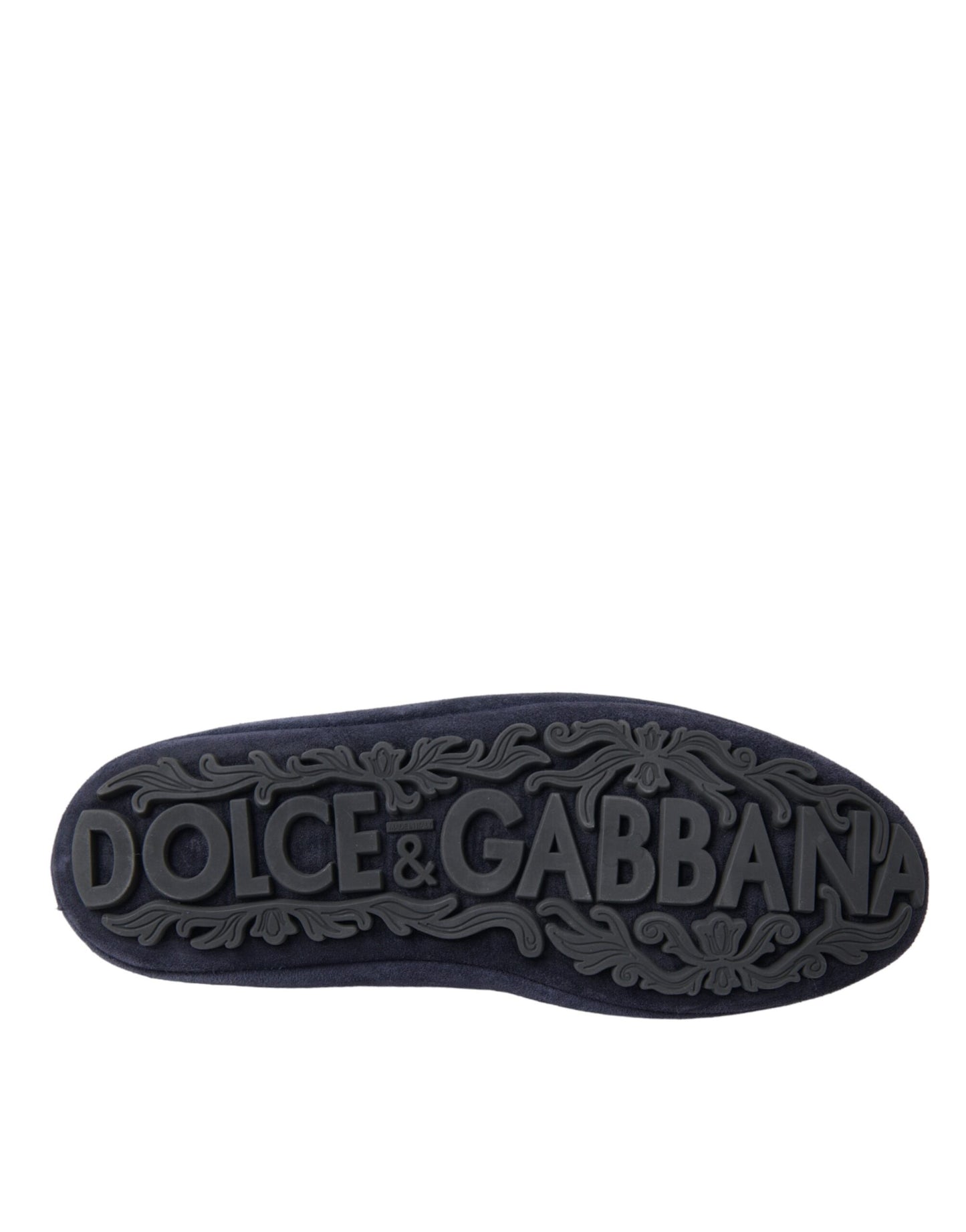 Сині шкіряні замшеві лофери Dolce &amp; Gabbana Crystal Crown