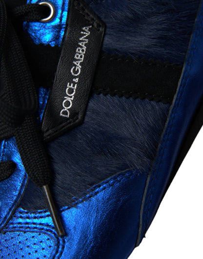 Шкіряні кросівки Dolce &amp; Gabbana Blue Black з телячого волосся