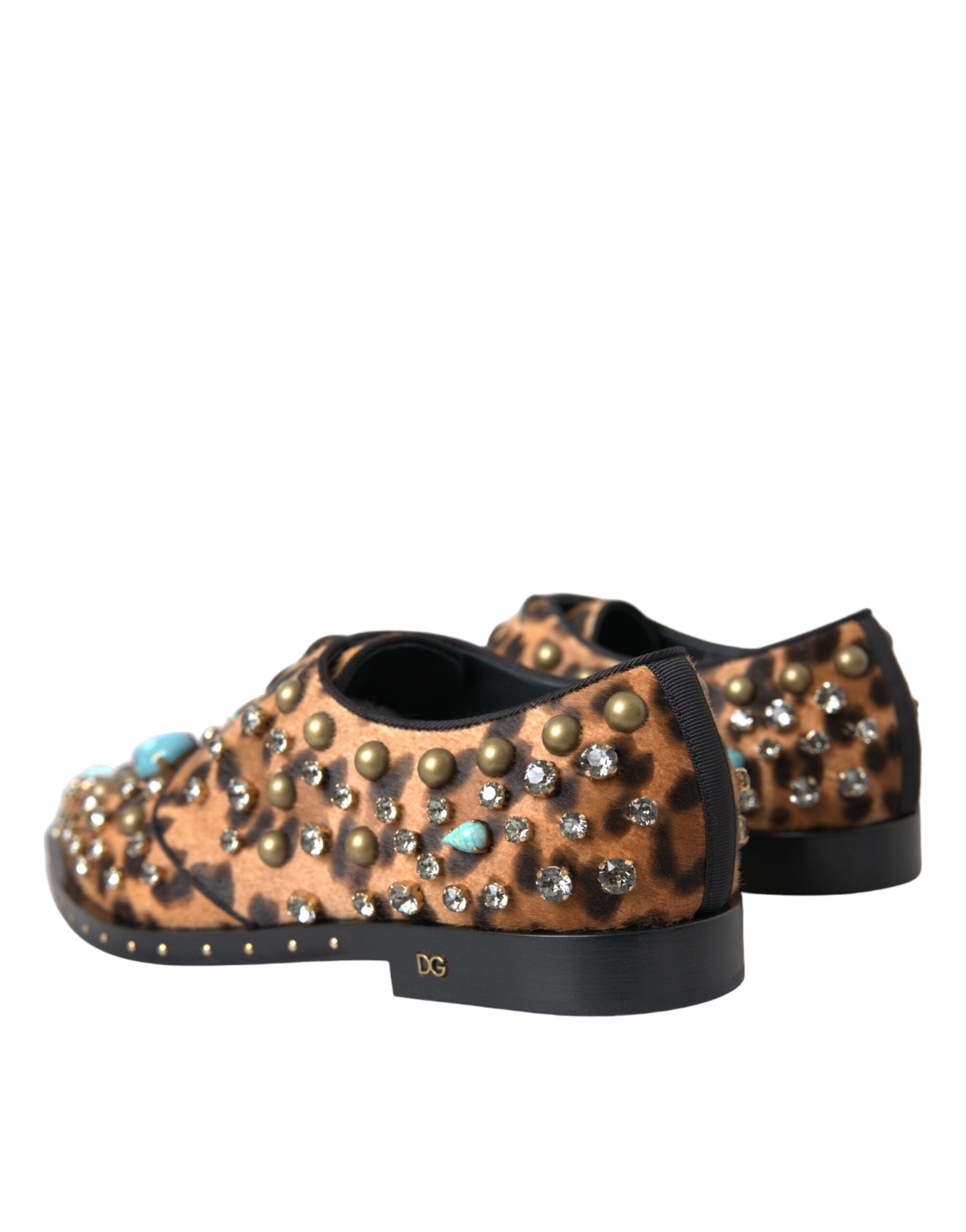 Коричневе плаття Dolce &amp; Gabbana з леопардовим волоссям і кришталями, туфлі Broque