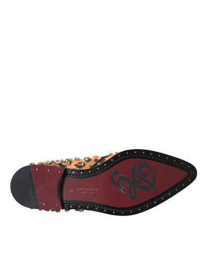Коричневе плаття Dolce &amp; Gabbana з леопардовим волоссям і кришталями, туфлі Broque