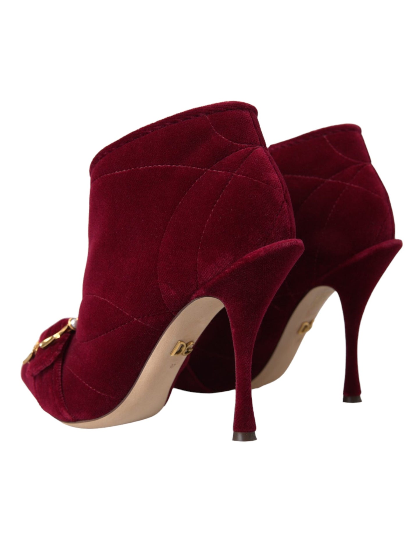 Черевики Dolce &amp; Gabbana Dark Red Velvet Devotion Buckle Boots