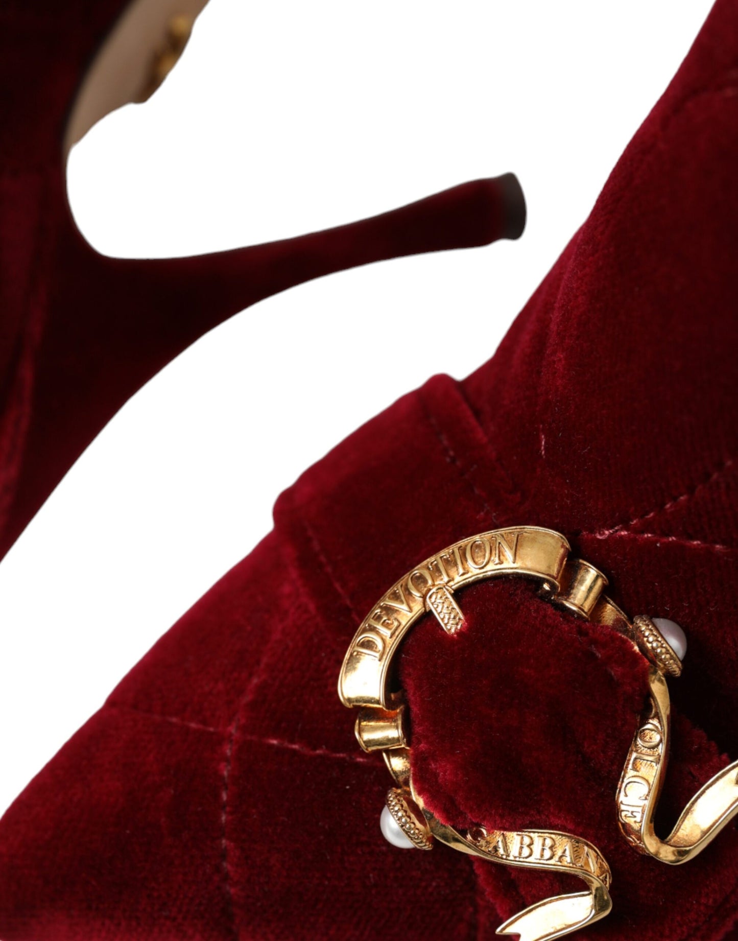 Черевики Dolce &amp; Gabbana Dark Red Velvet Devotion Buckle Boots
