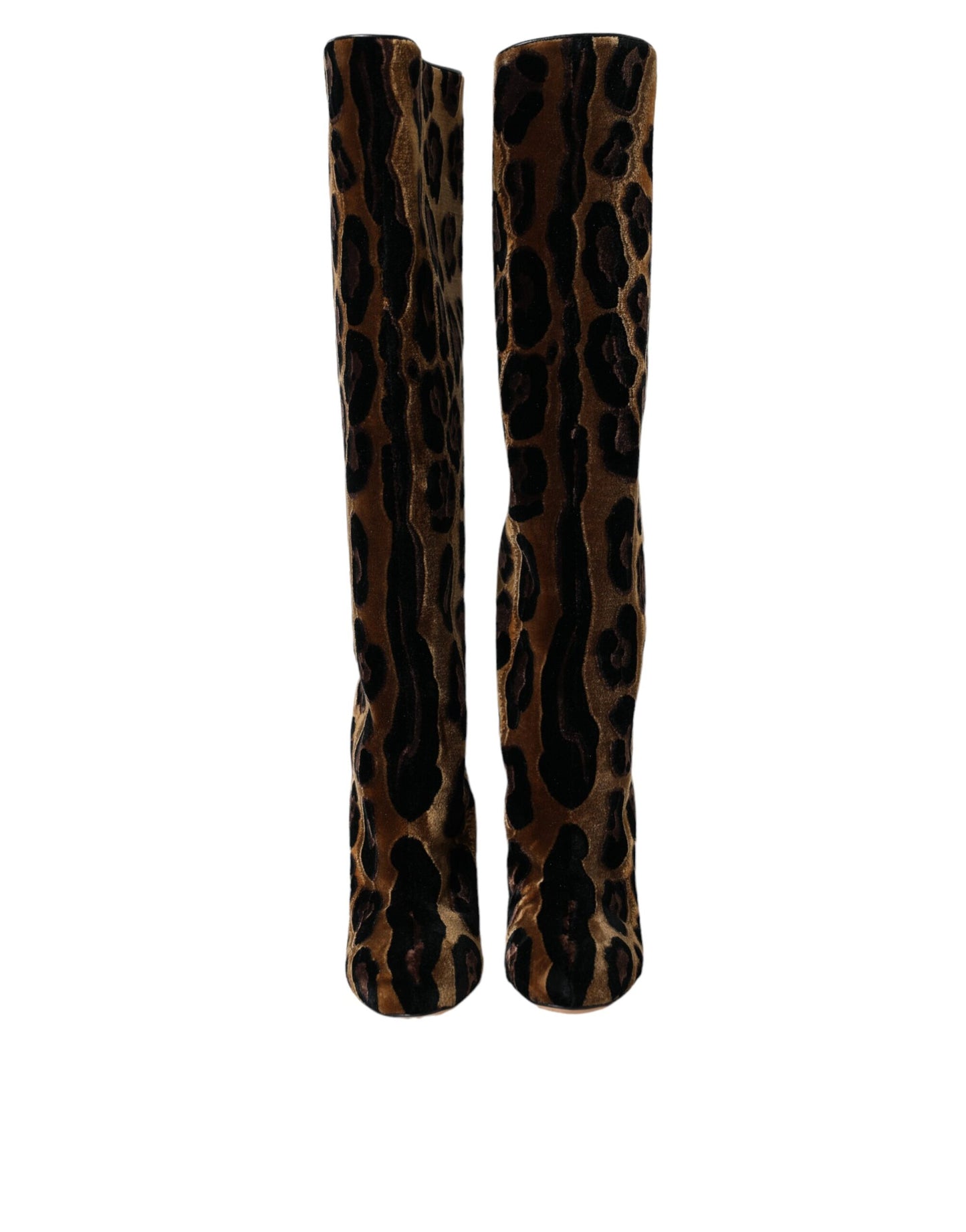 Взуття Dolce &amp; Gabbana Brown Giraffe Velvet Leather Boots