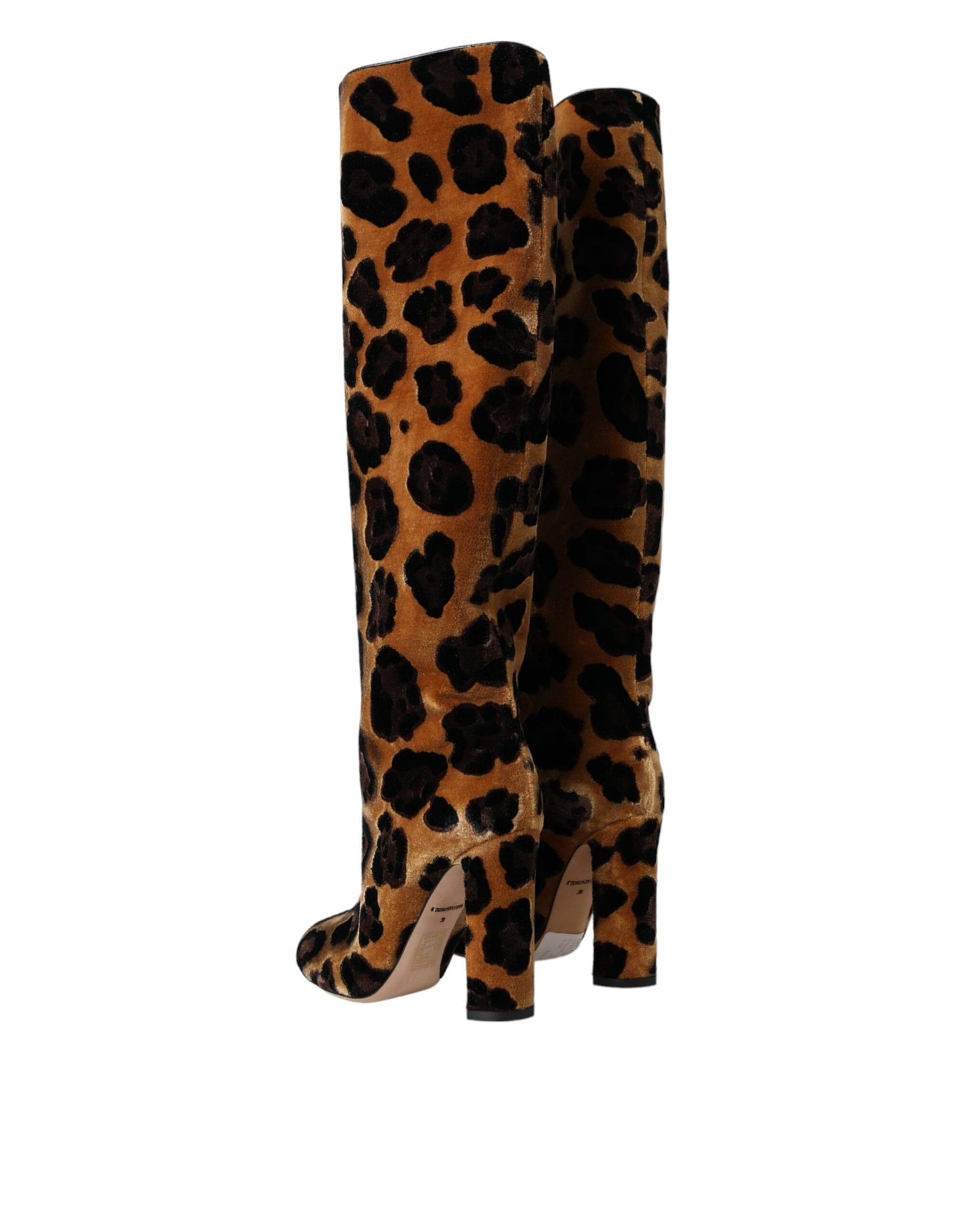 Взуття Dolce &amp; Gabbana Brown Giraffe Velvet Leather Boots
