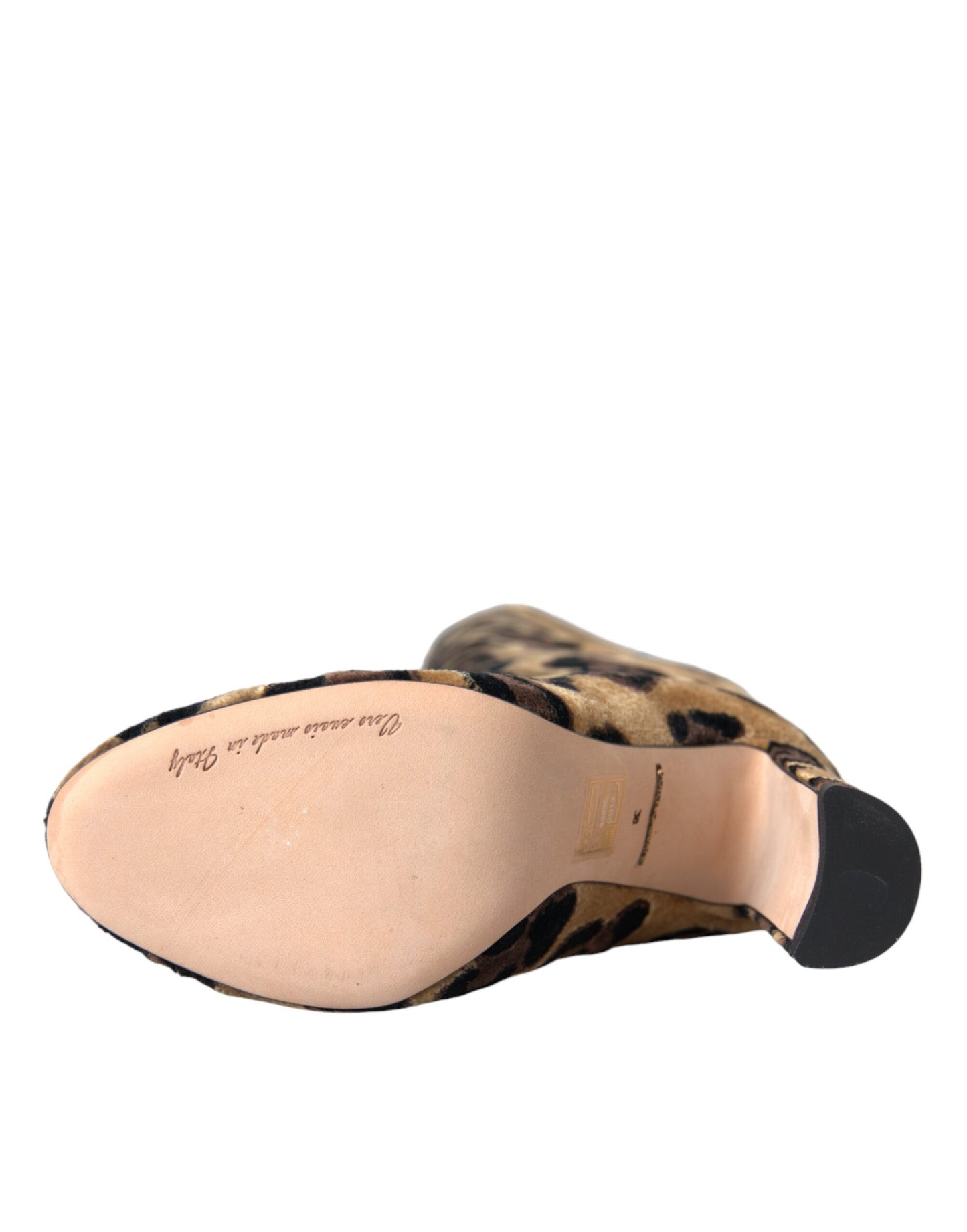 Взуття Dolce &amp; Gabbana Brown Giraffe Velvet Leather Boots
