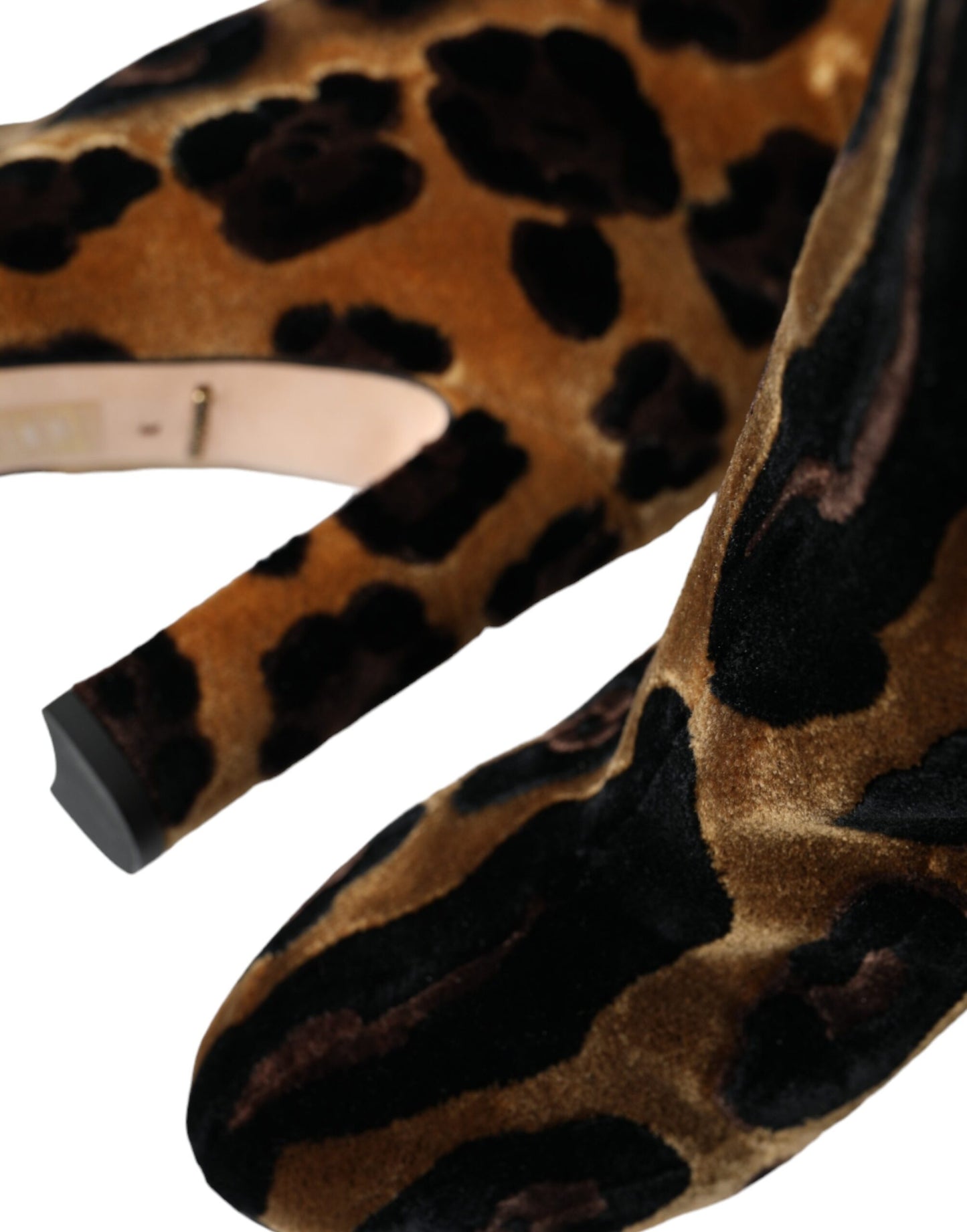 Взуття Dolce &amp; Gabbana Brown Giraffe Velvet Leather Boots