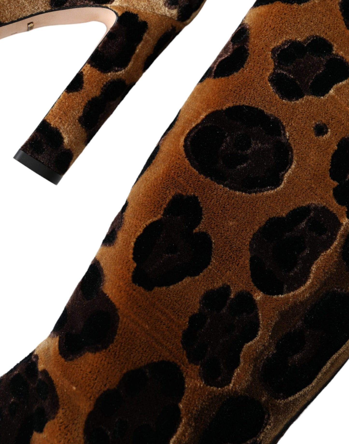 Взуття Dolce &amp; Gabbana Brown Giraffe Velvet Leather Boots