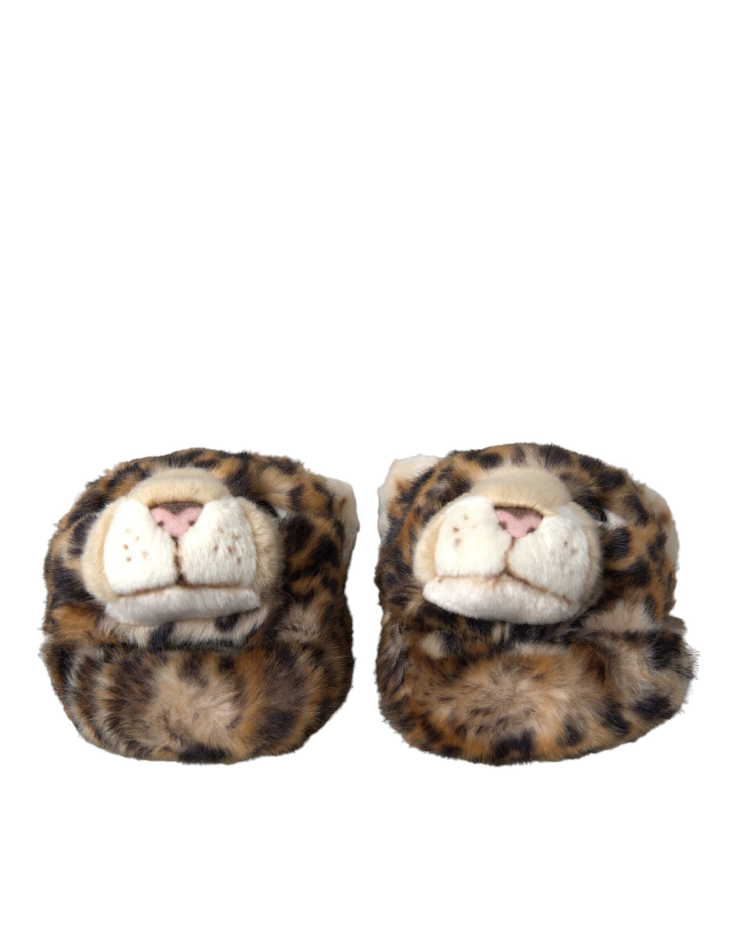 Dolce &amp; Gabbana Коричневі тапочки з тиграми на плоскій підошві Босоніжки