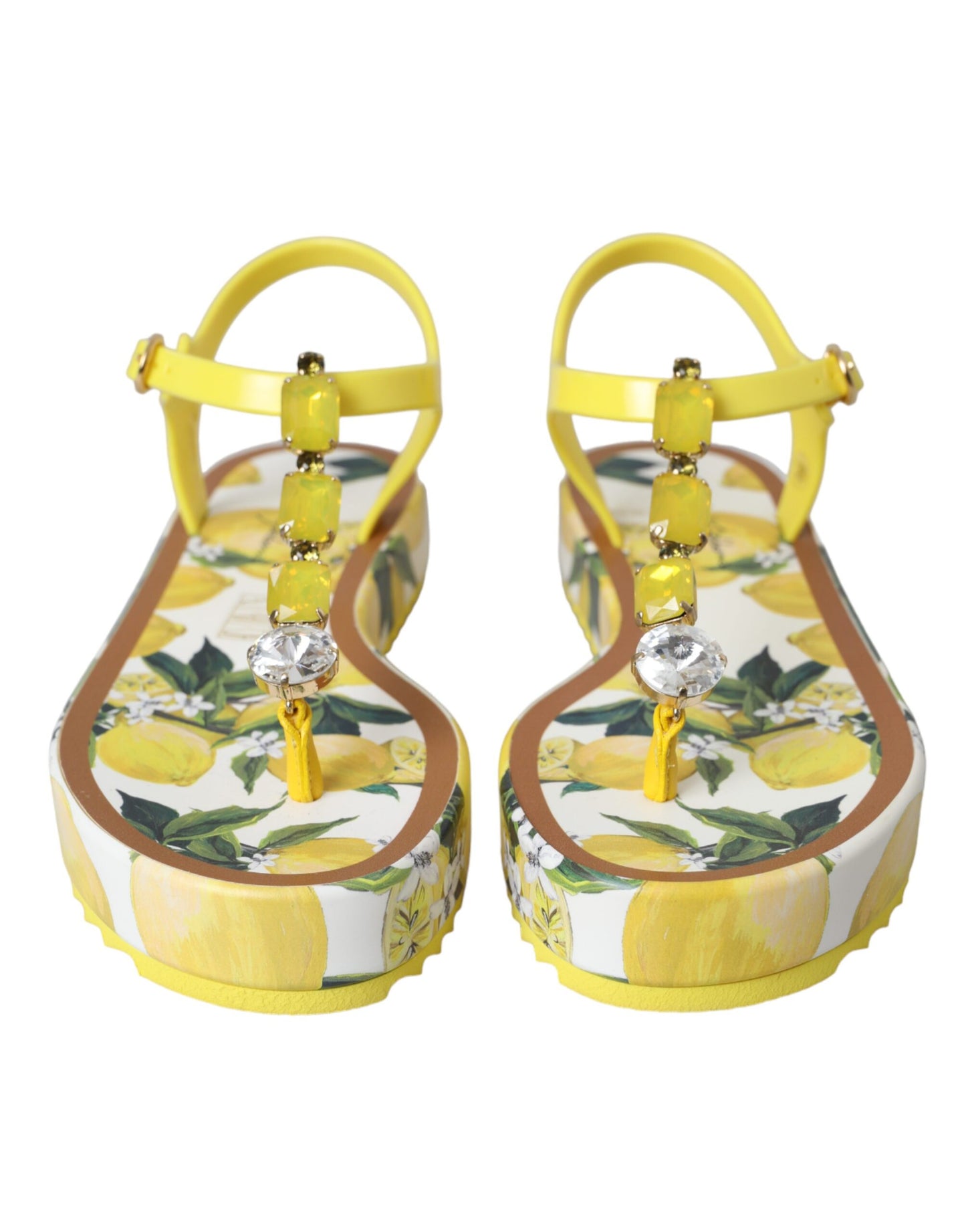 Жовтий лимонний пляжний одяг Dolce &amp; Gabbana Босоніжки на плоскій підошві Туфлі