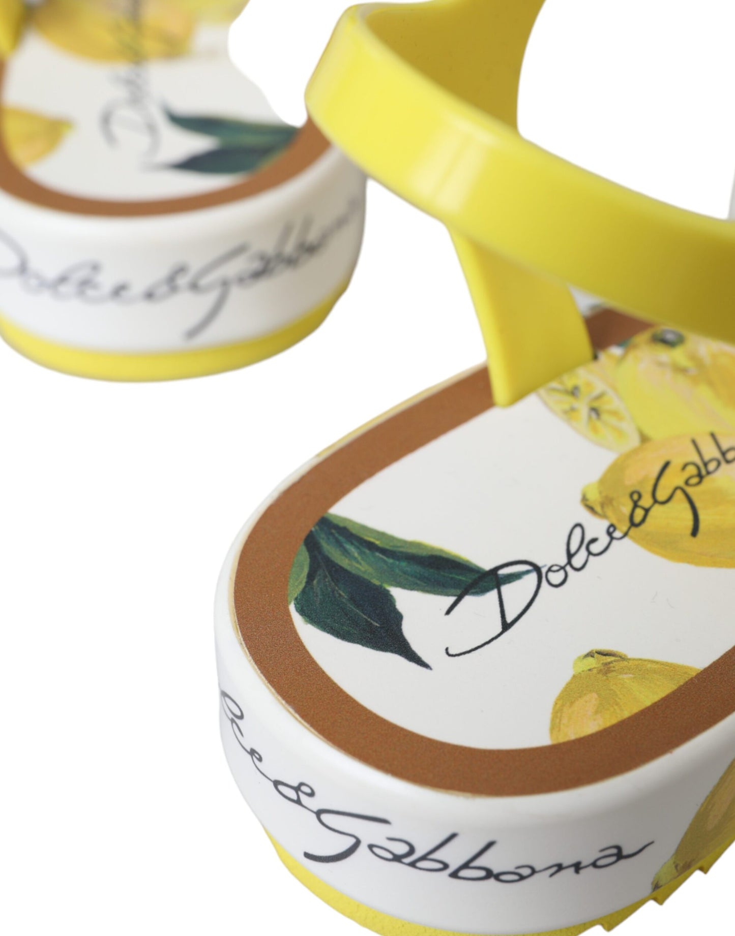 Жовтий лимонний пляжний одяг Dolce &amp; Gabbana Босоніжки на плоскій підошві Туфлі