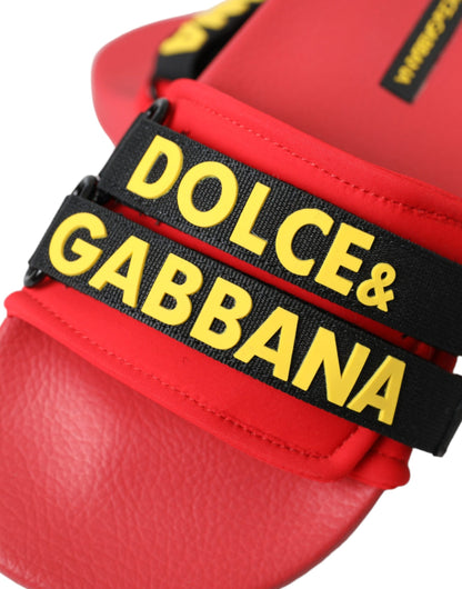 Dolce &amp; Gabbana червоний чорний логотип Пляжний одяг Босоніжки на плоскій підошві Туфлі