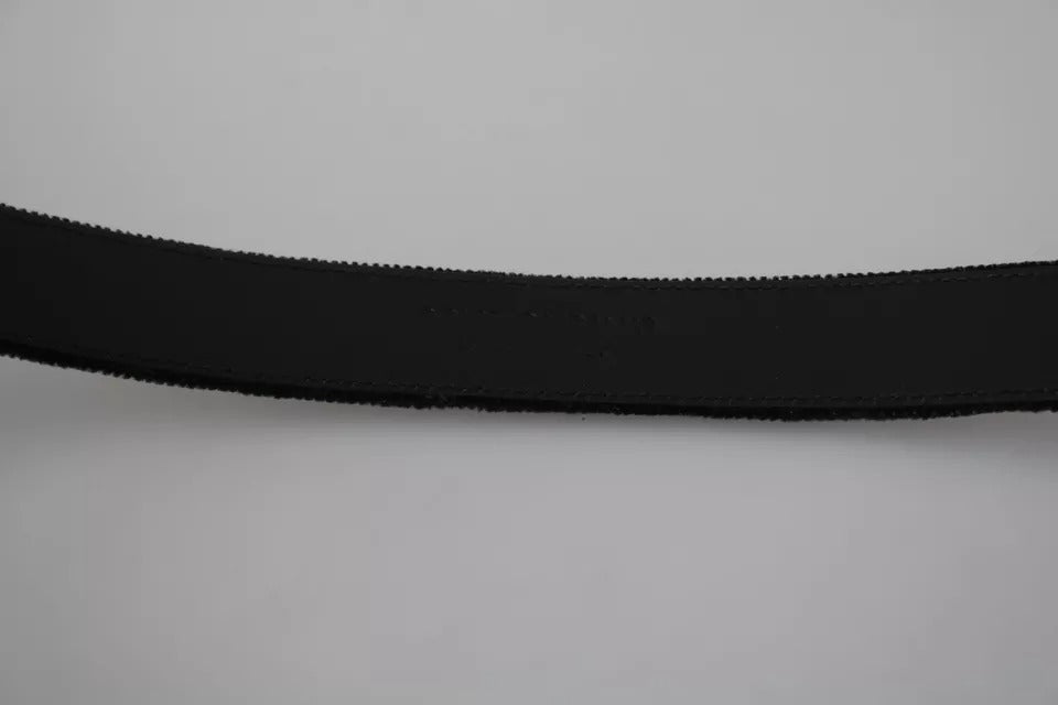 Чоловічий ремінь із металевою пряжкою Dolce &amp; Gabbana Black Velvet Silver