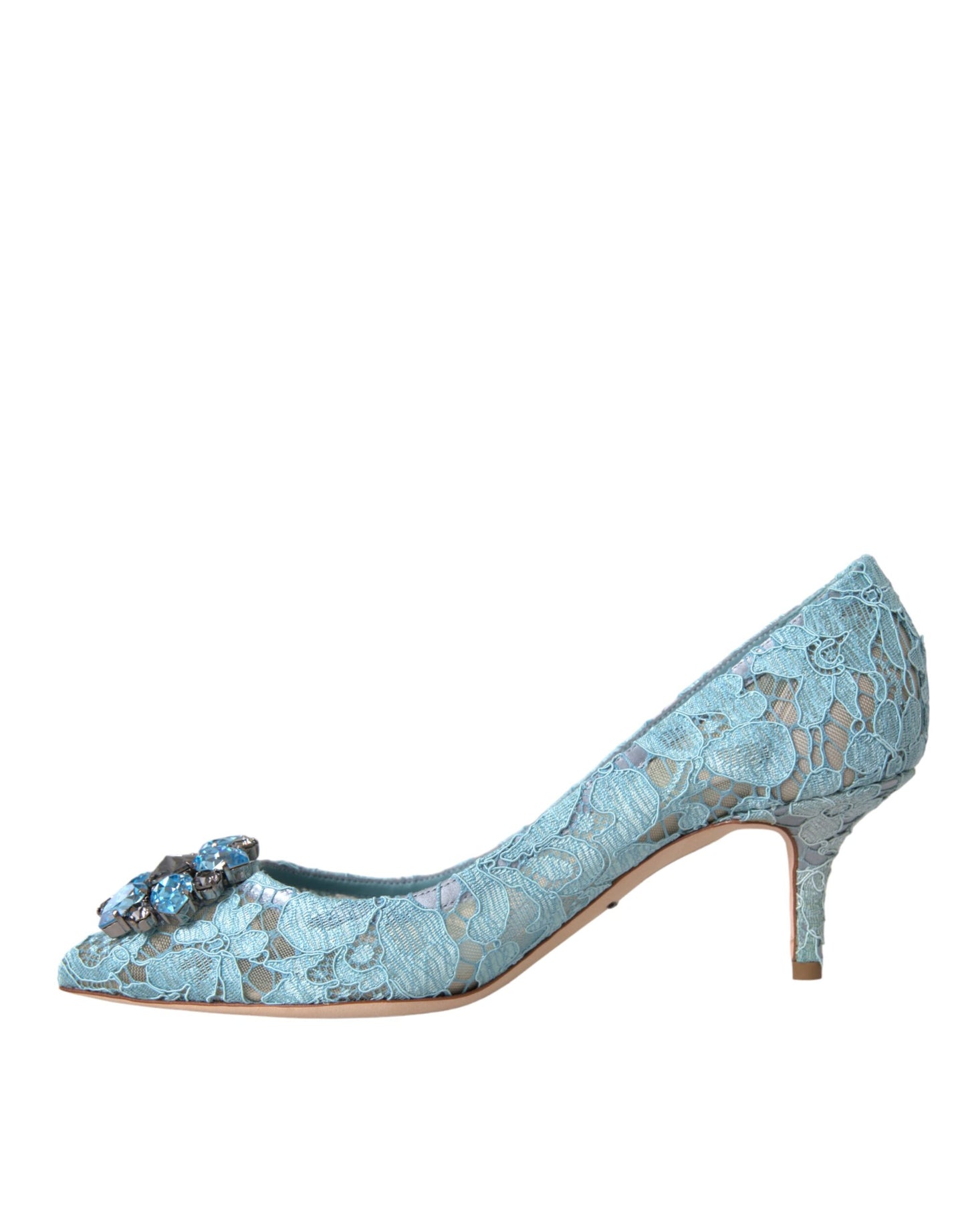 Туфлі-човники Dolce &amp; Gabbana Blue Taormina Lace Crystal Heel