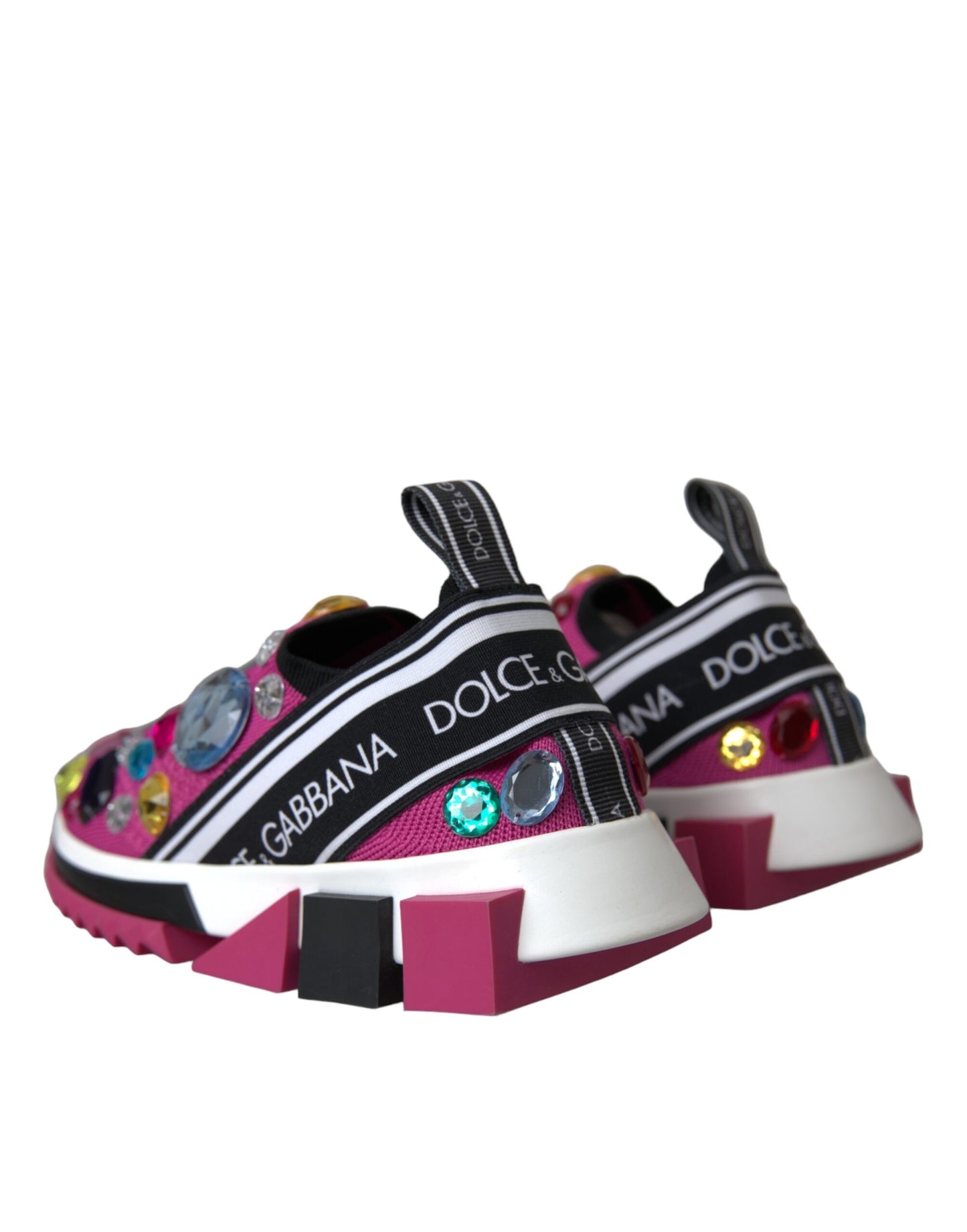 Кросівки Dolce &amp; Gabbana Pink Sorrento Crystals Sneakers