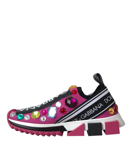 Кросівки Dolce &amp; Gabbana Pink Sorrento Crystals Sneakers