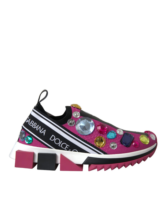 Кросівки Dolce &amp; Gabbana Pink Sorrento Crystals Sneakers