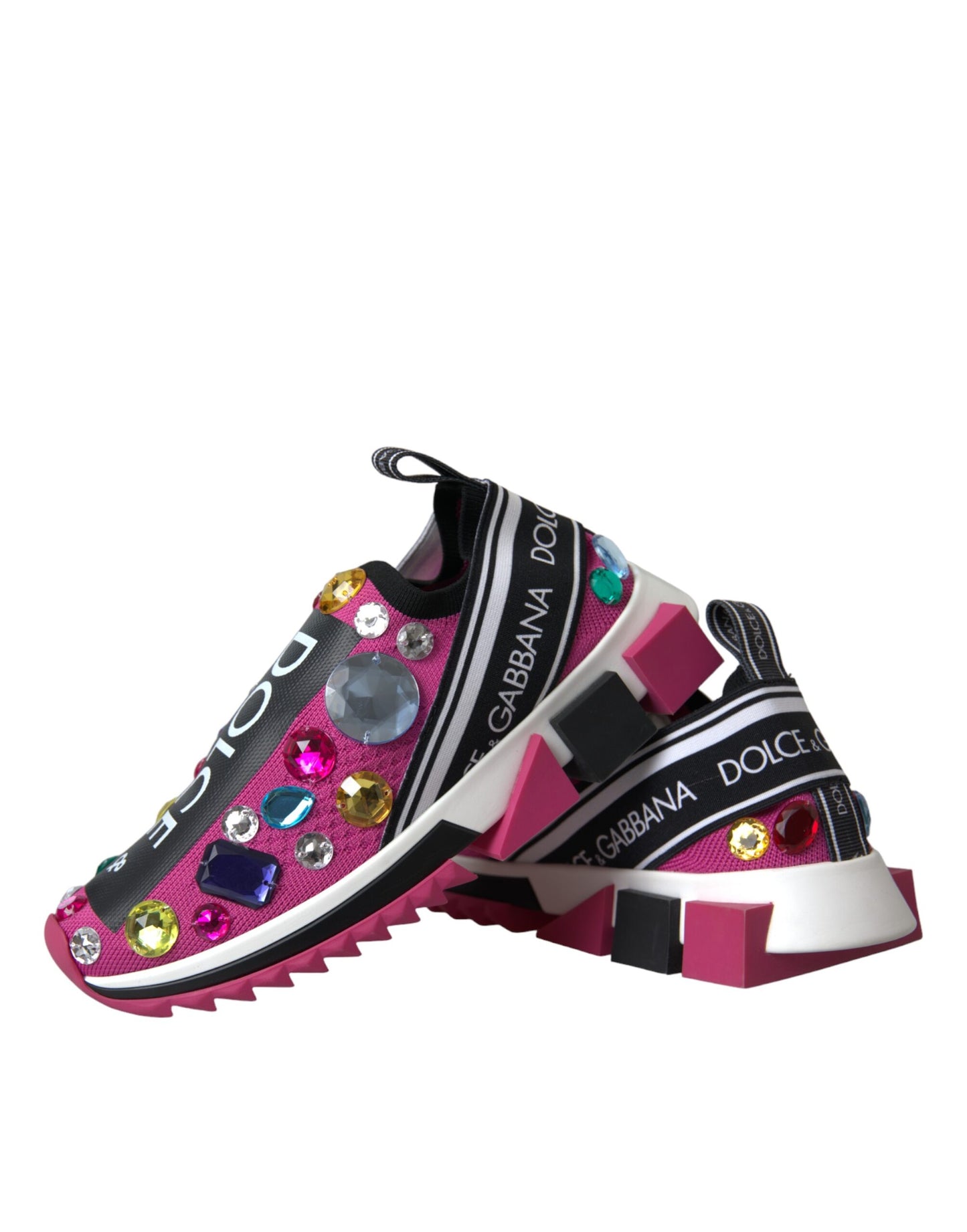 Кросівки Dolce &amp; Gabbana Pink Sorrento Crystals Sneakers