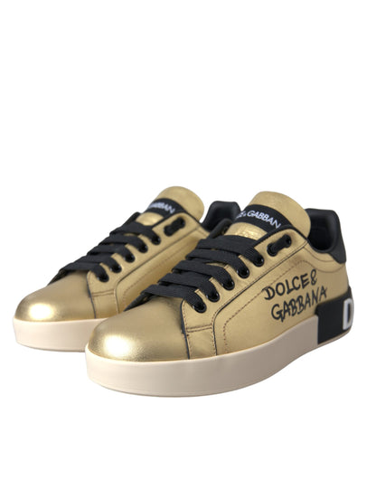 Жіноче взуття Dolce &amp; Gabbana Gold Portofino з телячої шкіри
