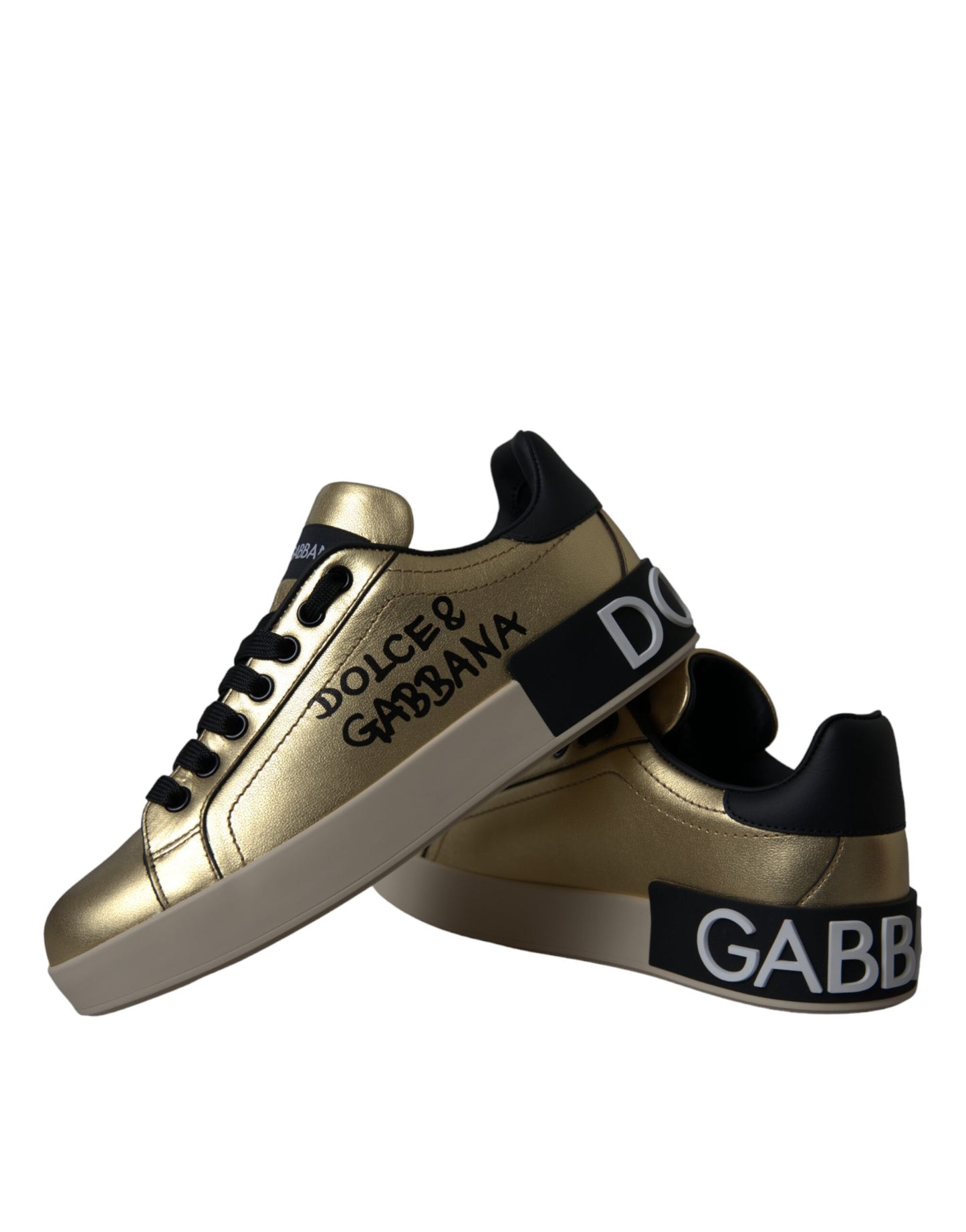 Жіноче взуття Dolce &amp; Gabbana Gold Portofino з телячої шкіри