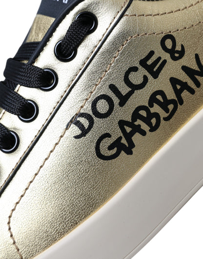 Жіноче взуття Dolce &amp; Gabbana Gold Portofino з телячої шкіри